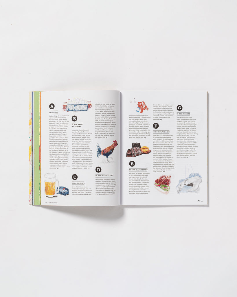 Little White Lies Magazin aufgeschlagen vor weißem Hintergrund.